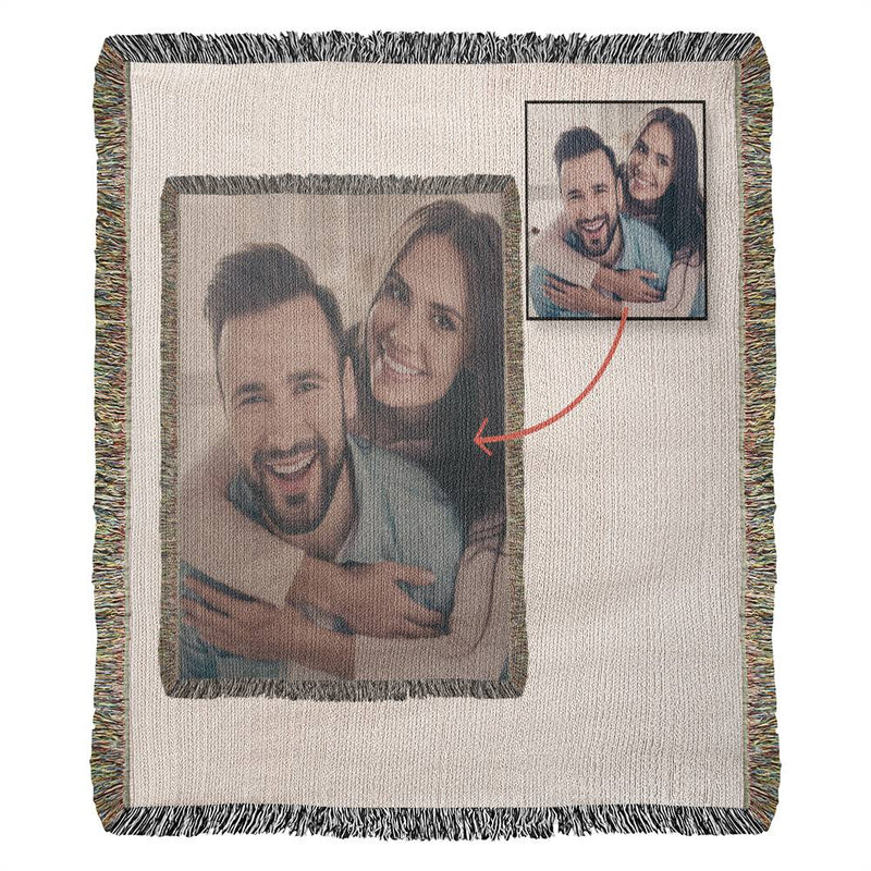 Personalized Photo Woven Cotton Blanket